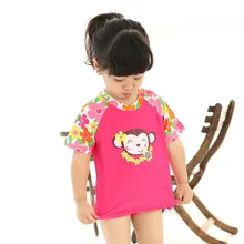 Новинка, купальный костюм для девочек, милый детский купальник с принтом животных, детский Верх купальника+ шорты+ шапочка, комплект из 3 предметов, купальные костюмы для маленьких девочек