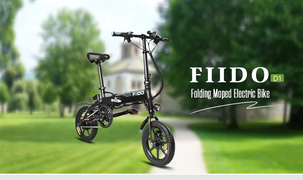 Discount FIIDO D1 7.8AH 10.4AH Folding Electric Bicycle Battery Mini Aluminum Alloy Smart Electric Bike Moped Bicycle EU Plug BLACK White 0