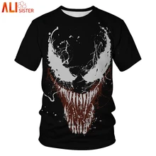 Компрессионная Футболка Venom с 3D принтом, мужские футболки, летний костюм для косплея, топы с коротким рукавом, мужская одежда размера плюс, футболки