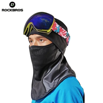 

ROCKBROS Snow Winter Skiing Thermal Headwear Neck Lycra Fleece Scarfs Ski Headwear Hat Windproof Warm Snowboarding Face Masks