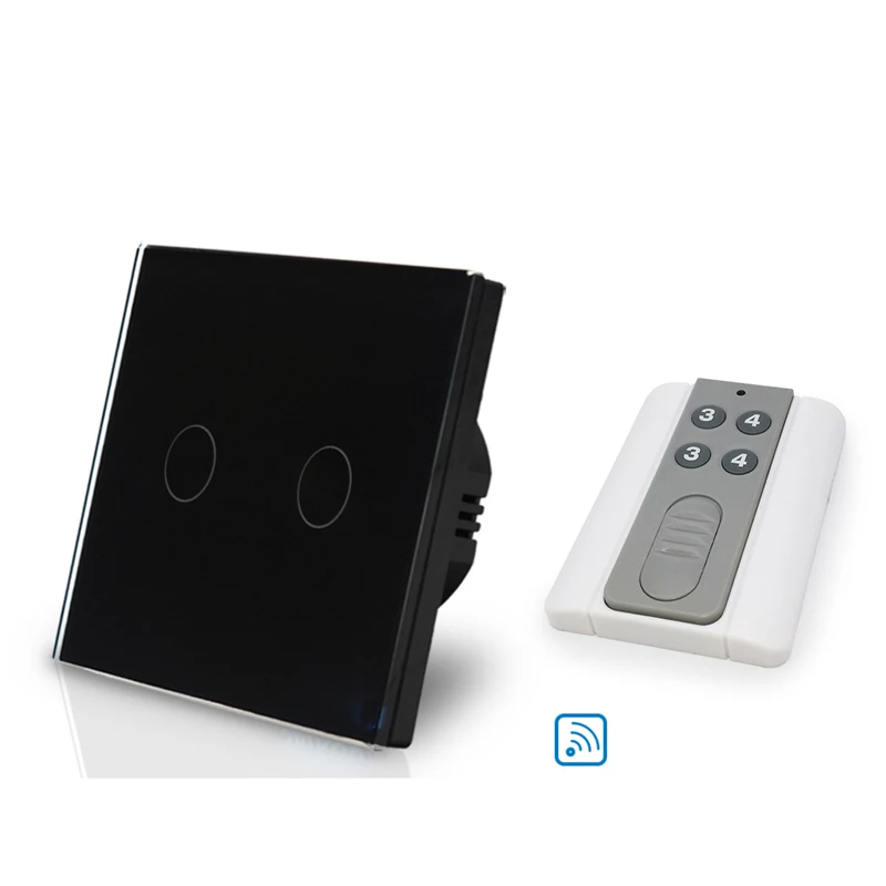 black Wall Light Switch Wireless remote control touch wall light switch