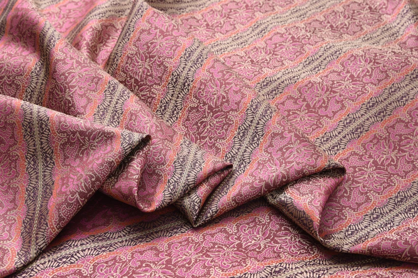 Jacquard yarn dyed silk brocade fabric Super American style 1.4m wide exquisite jacquard silk