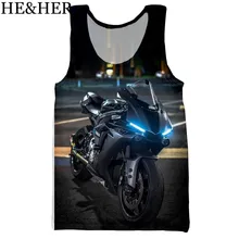 Крутой мотоциклетный Топ унисекс с 3D принтом для мужчин, модный крутой летний топ на бретелях для работы, Мужские Женские топы, топ на бретелях