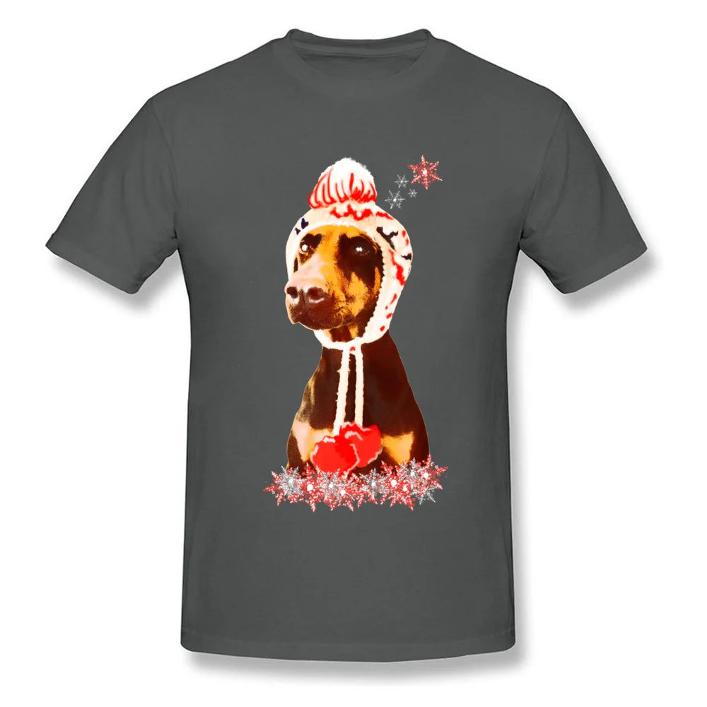 Custom Frosty the Doberman Men's T-Shirt Newest Summer Short Sleeve Round Collar Pure Cotton Tops Tees Party Tee Shirt Frosty the Doberman carbon
