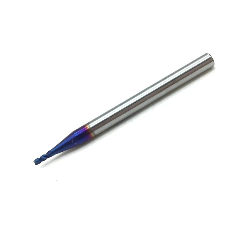 

1.5mm End Mill HRC65 4 Flutes D1.5*50*4T Solid Carbide Fat End Mills Straight Shank nACo-Blue Coated Milling Cutter