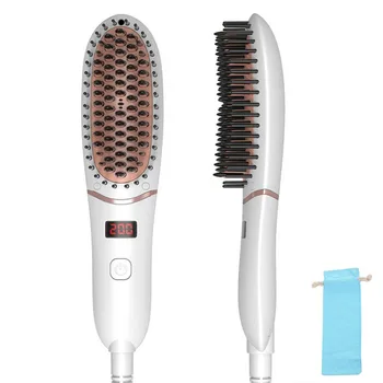 

Negative Ion Hair Brush Fast Beard Straight Hair Comb Electric LCD Display Comb Brush Travel Portable Irons Straight Combs