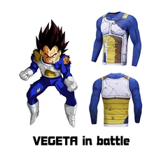 Mens Ropa Dragon Ball Anime Impresiones de Fitness/Naruto/Una Sola Pieza/Pokemon camisetas Hombre de Manga Larga de Compresión camisa Cosplay