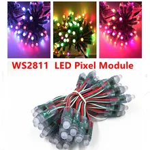 50 шт./лот WS2811 IC DC 5 в 12 мм светодиодный пиксельный модуль полноцветный водонепроницаемый IP68 Светодиодный точечный светильник для рекламы RGB