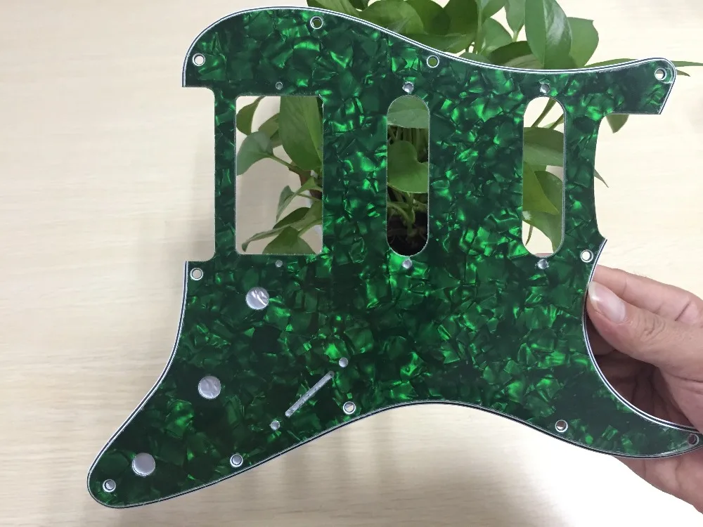 FLEOR 1 набор из 11 отверстий для электрогитары Pickguard SSH HSS гитарная пластина и винты подходят для гитарных деталей Strat, 20 цветов на выбор