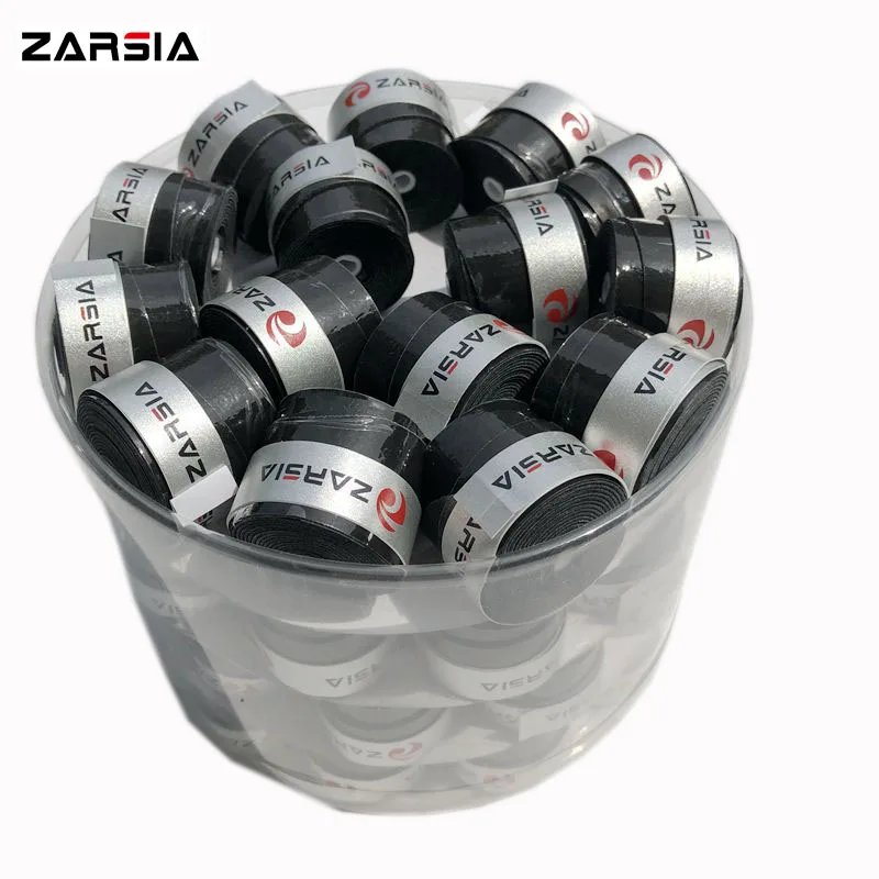 10 pcs ZARSIA سوبر لزج مضاد للانزلاق تنس مضرب قبضة العصابة الريشة القبضات لزجة تنس مضرب overgrips أسود اللون