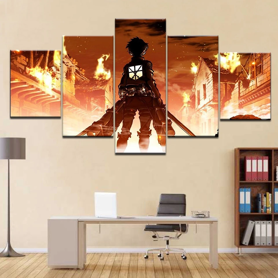 Attack On Titan Anime Poster Framed Gallery Wrap Art Print Home Wall Decor  Wall Picture Already To Hang Digital Print - Painting & Calligraphy -  AliExpress