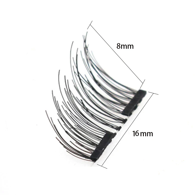 8 шт/2 пары накладные магнитные ресницы, половина покрытия двойные магниты, без клея, искусственные ресницы, удлинение, натуральные многоразовые ручной работы(MA01-2