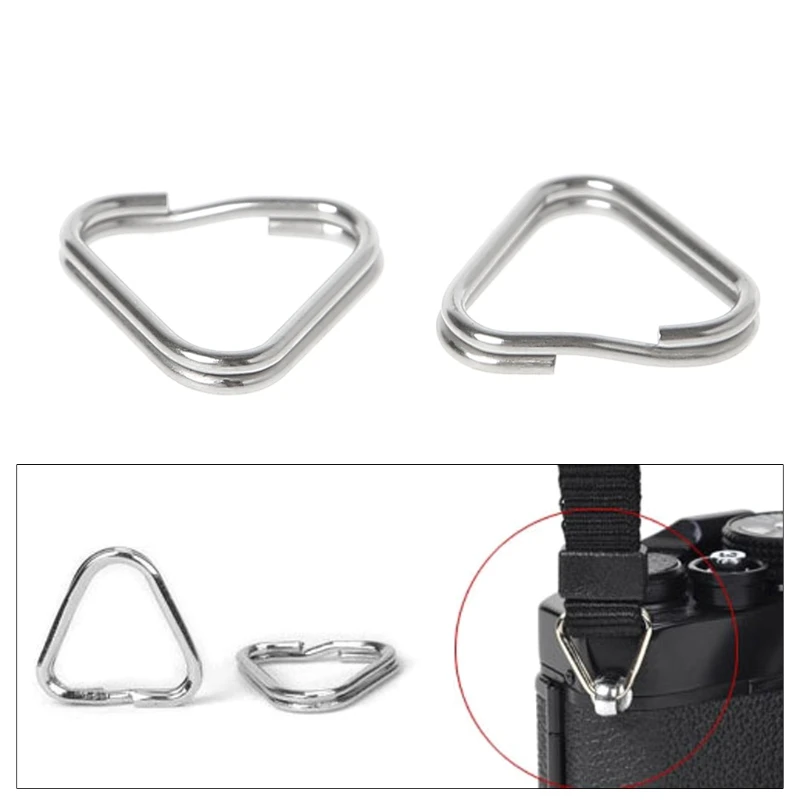 10pcs/set Metal Triangle Rings Split Digital Camera Strap Hook