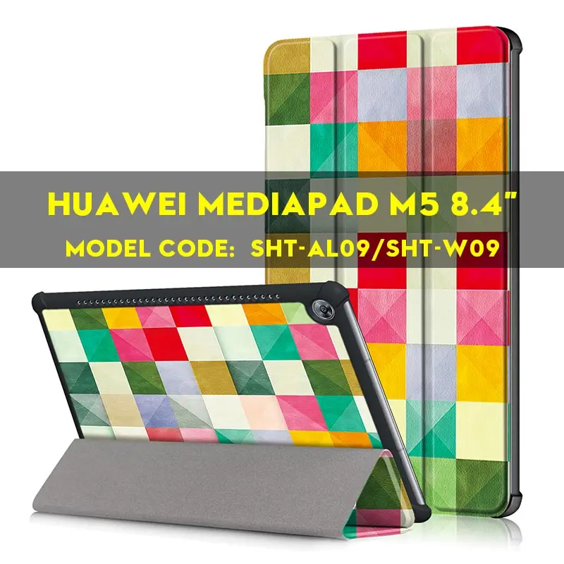 AIEACH чехол для huawei MediaPad M5 10,8 CRM-AL09 CRM-W09 из искусственной кожи смарт-чехол с откидной крышкой держателем для huawei MediaPad M5 8,4 чехол - Цвет: M5 8.4 lattice