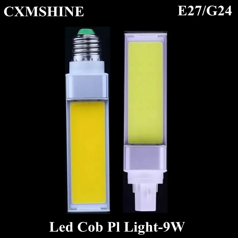 

10pcs/lot E27 G24 COB LED Corn Bulb PL Light 9W Bombillas Lamp Spotlight For Home LED Horizontal Plug Lamp Warm white/White