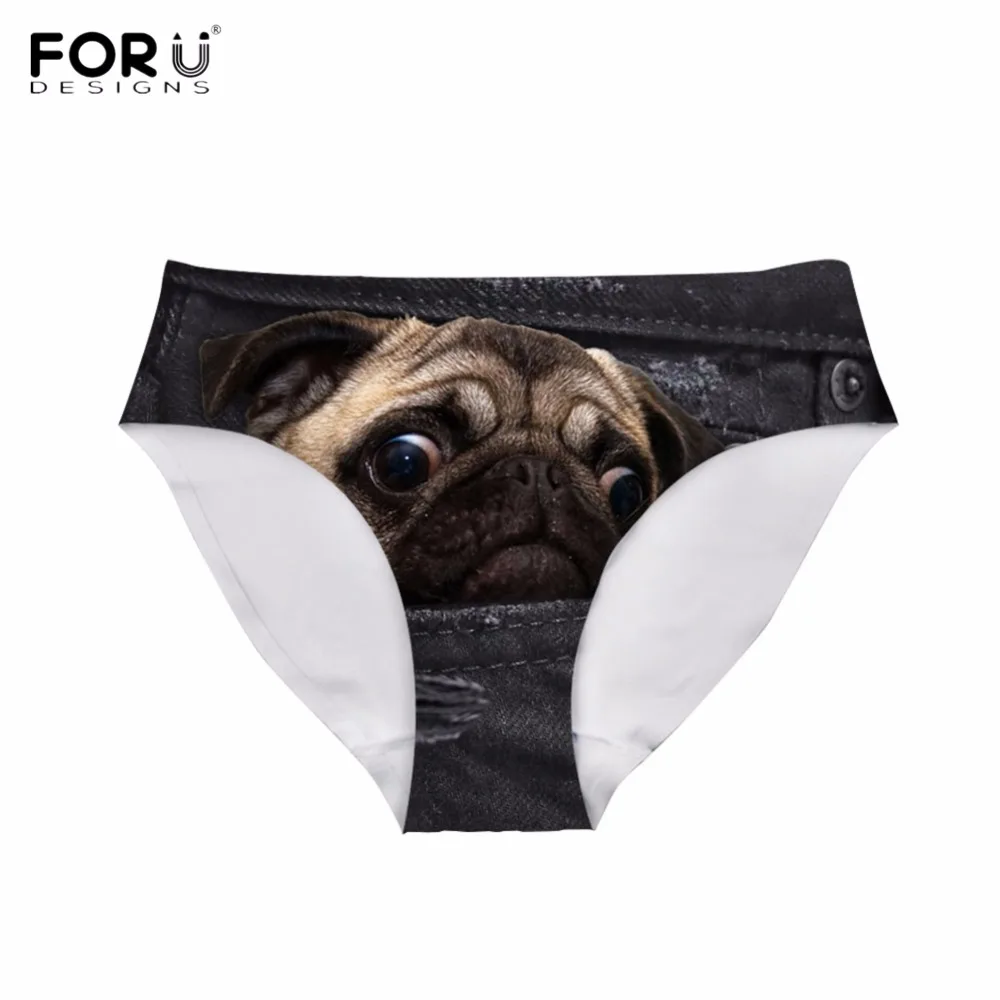 Aliexpress.com : Buy FORUDESIGNS Funny 3D Fake Black Denim Pug Dog ...