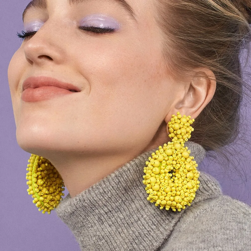 

Vedawas Boho Handmade ZA Tassel Earrings for Women Resin Beads Statement Drop Dangle Earrings Female Party Gifts Jewelry xg2530