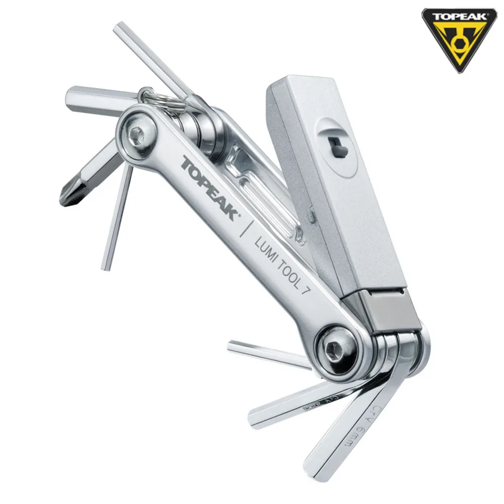 

TOPEAK LUMITOOL 7 Ultra-light Full Metal 7 Function Super Bright LED Light Cartridge Multifunction Bike Tools Kit TT2549