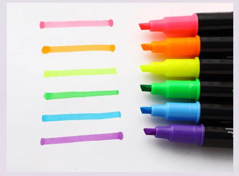 

Water-based Student color mark Streak marking double head fluorescence Multicolor Fluorescent pen