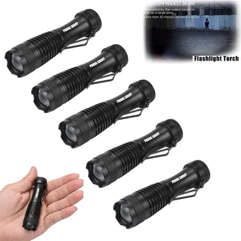 

High Quality 5PC CREE Q5 AA/14500 3Mode ZOOM LED Super Bright Flashlight MINI Police Torch