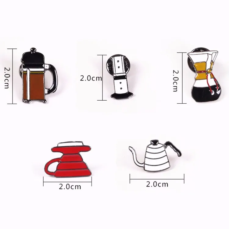 Я люблю кофе! Ручной Дырокол горшок AeroPress Chemex фильтр чаша кофе эмалированные булавки рубашка мешок шляпа украшение кофе любителей подарок