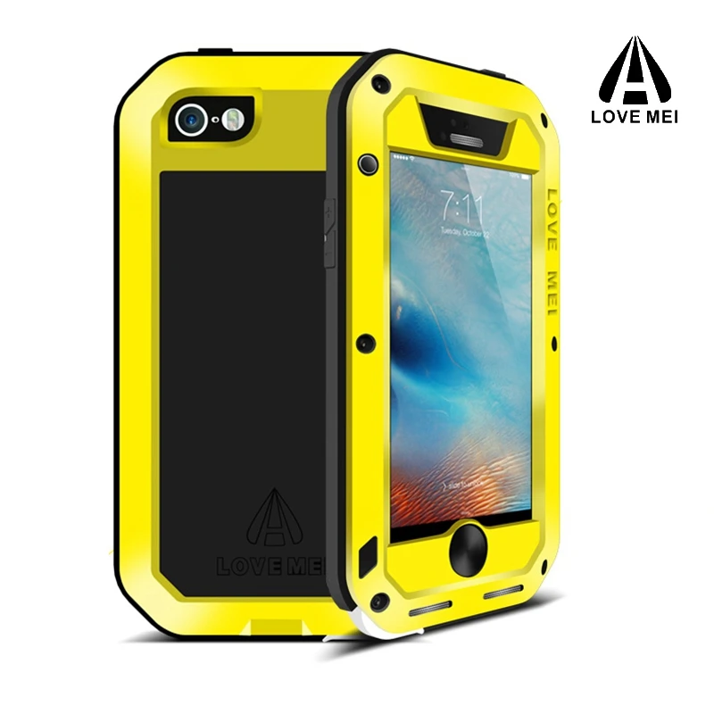 Чехол Love mei из алюминия и металла для iphone SE защитный противоударный чехол +
