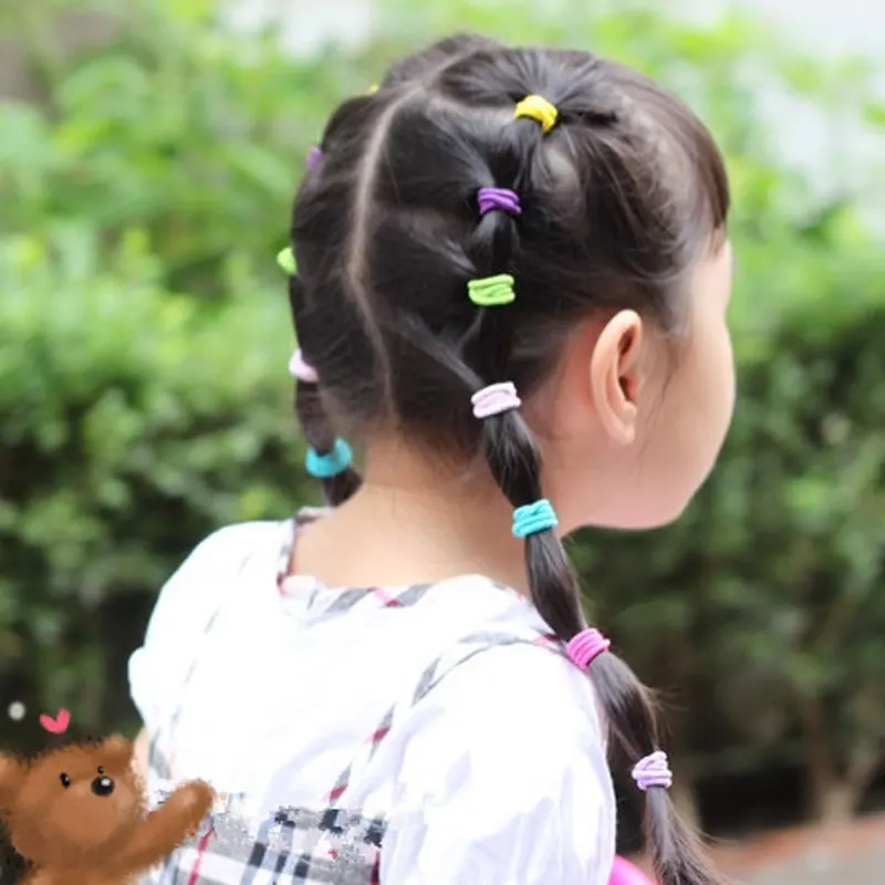 100 قطع أزياء النساء الملونة مرونة حلقة الشعر حبل فتاة تصفيف الشعر أدوات الشعر حبل اللثة شريط مطاطي إكسسوارات الشعر