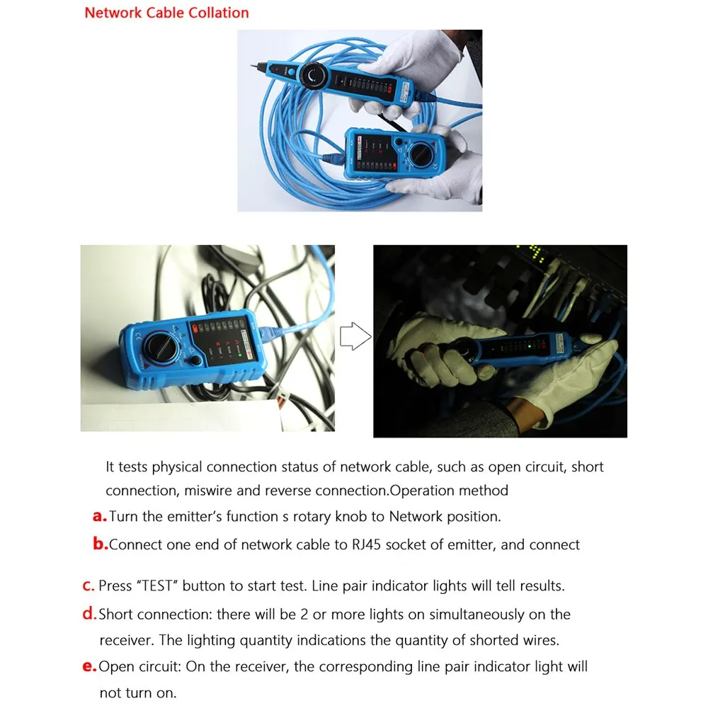 1 комплект LAN Кабельный тестер детектор линия искатель гаджеты RJ11 RJ45 Cat5 Cat6 телефонный провод сетевой трекер Tracer тонер Ethernet