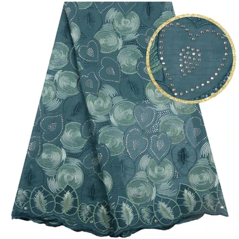 

African Swiss Lace Fabric 2018 High Quality Swiss Voile Lace In Switzerland Green Cotton African Dresses For Women Dress F1549