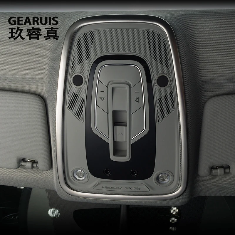 

Car-styling Reading Light Dome Panel Decorative Frame Cover Trim Interior Molding stainless steel Sticker For Audi A4 B9 2017