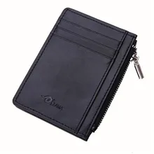 Jasmine Men Leather Card Cash Receipt Holder Organizer Zipper Wallet Purse Dec9