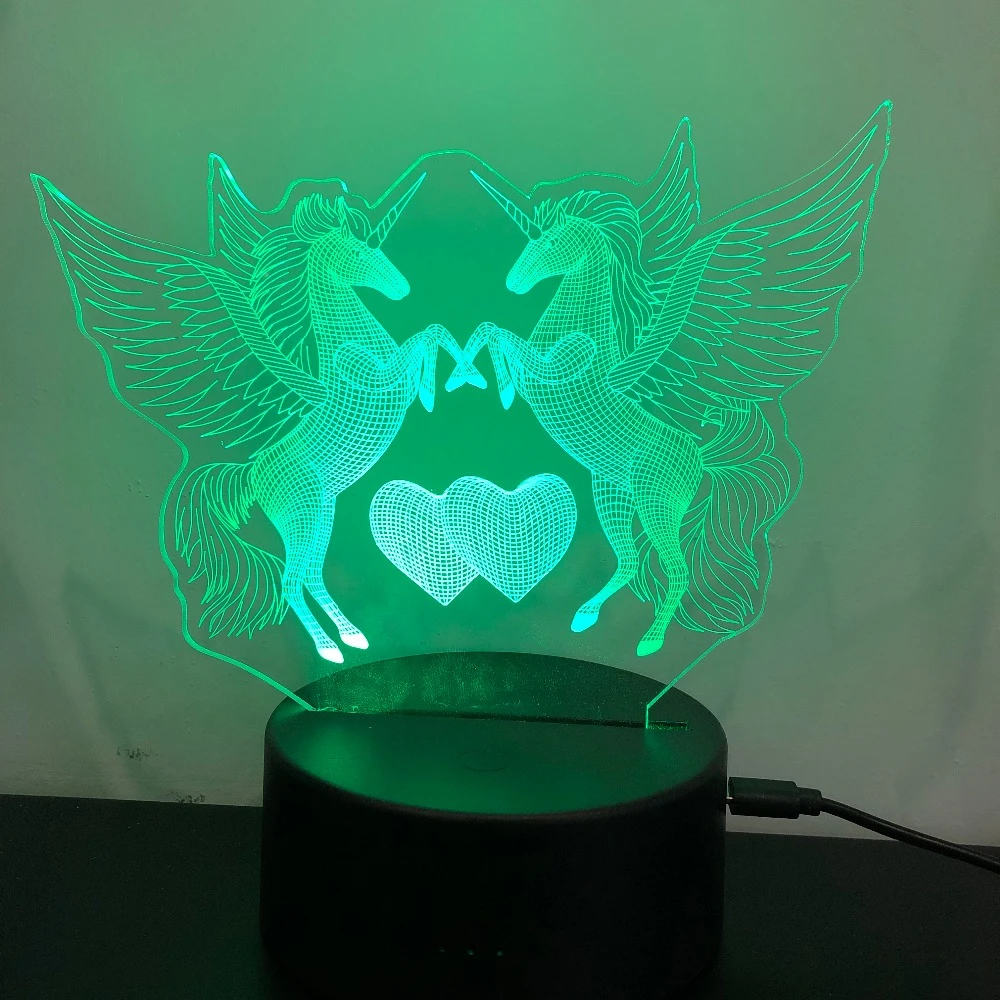 Led Horse Lamp Horse Night Light For Kids, 3d Illusion Night Lamp, 16 Changing Colors With