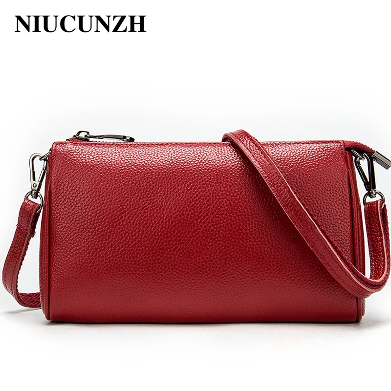 

NIUCUNZH Women Fashion Vintage Shoulder Bags Simple Small Flap Bags Female Crossbody Bag Genuine Leather Messenger Bags 123-5