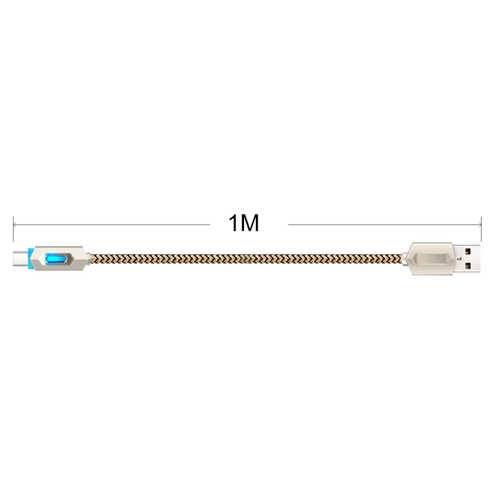 1 м USB кабель для зарядного устройства с нейлоновой оплеткой светодиодный быстрой