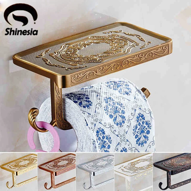 Modern Style Solid Brass Bathroom Toilet Paper Holder with ...