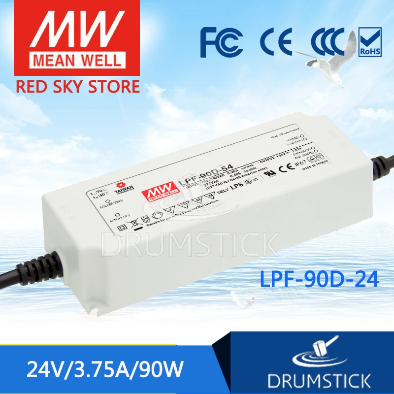 MEAN WELL LPF 90D 24 24V 3.75A meanwell 90W одиночный выход LED Импульсный источник питания|switch