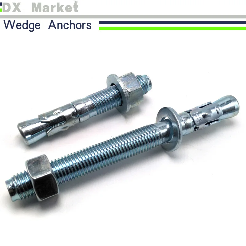m16*200 , 2pcs , elevator bolt , zinc plated wedge anchor high strength