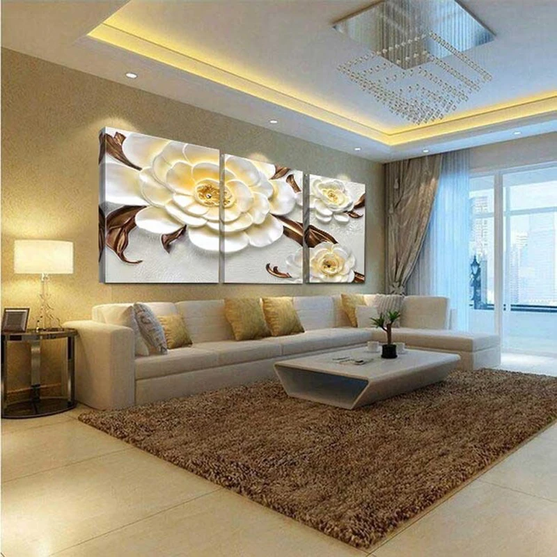 

3 Panel Print Flowers Canvas Painting Wall Pictures for Living Room Wall Decor Painting Canvas Prints