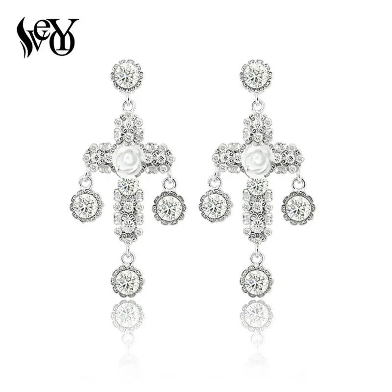 

VEYO Cross Earrings Vintage Earrings Full of Rhinestone Drop Earrings For Women Hot Sale