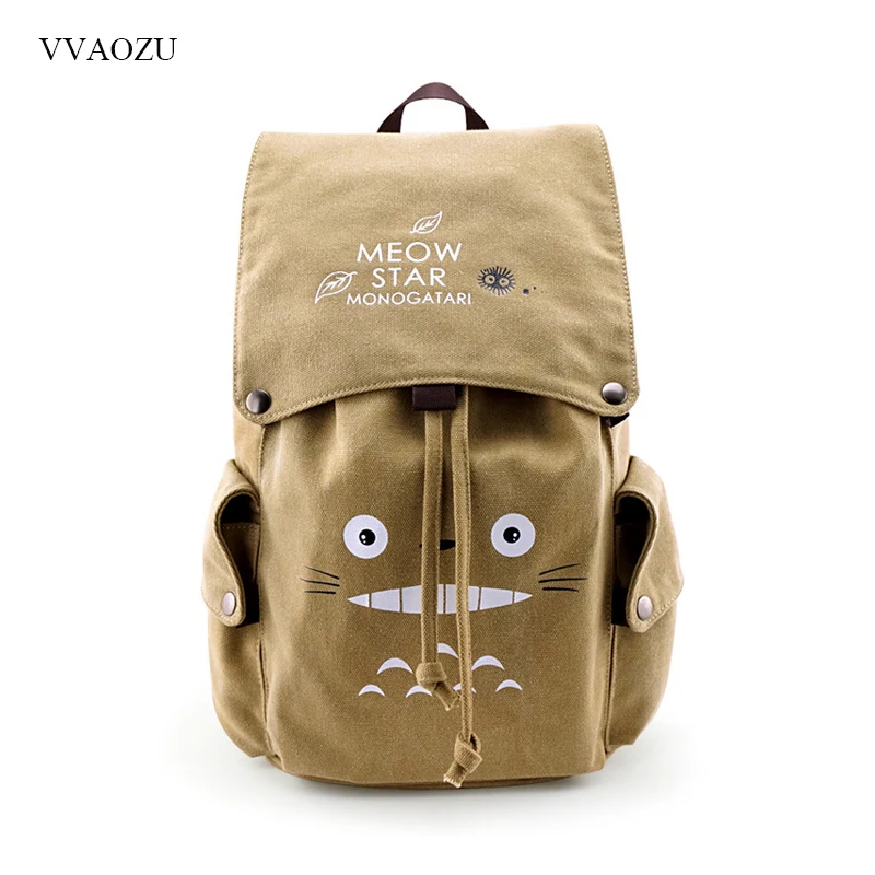 Mochila de lona de Totoro, Mochila de viaje, bolsa de escuela, arte de espada, ataque en línea, Mochila grande, Mochila Escolar, Mochila Escolar