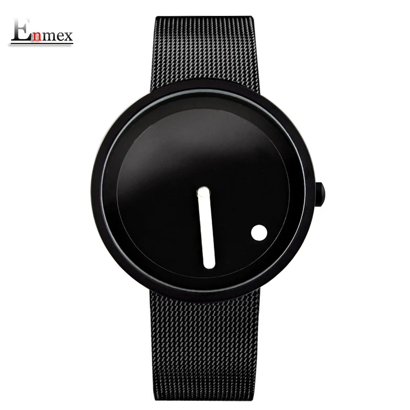 Achat Cadeau Enmex frais Minimaliste style montre bracelet En Acier Inoxydable creative design Dot et Ligne simple élégant quartz montre de mode