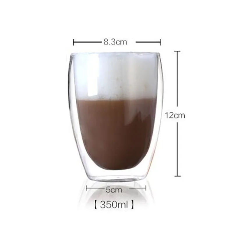 Heat Resistant Double Wall Tea Glass Cup Beer Coffee Cup Set Handmade Creative Healthy Beverage Glasses Transparent Drink