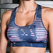 Новинка, сексуальный женский спортивный бюстгальтер, ударопрочный спортивный бюстгальтер, топ с подкладкой, пуш-ап, бюстгальтер для йоги, с принтом, топ для фитнеса, бега, бега, йоги, спортзала, спортивная одежда