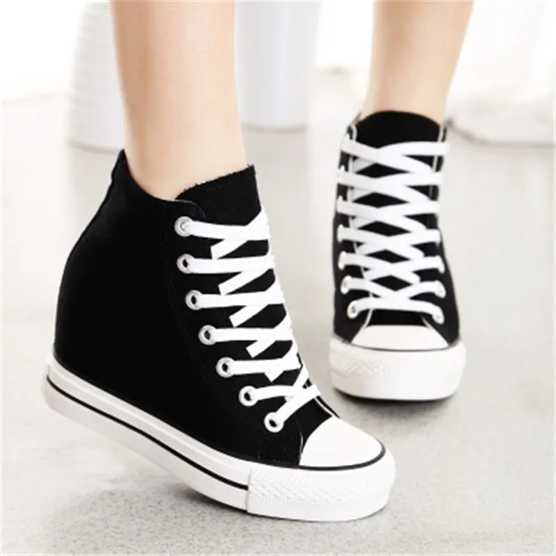 

Increase inside 8 centimeters canvas shoe, basic paragraph recreational shoe, student shoe 2017, autumn is new