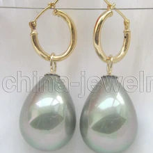 Зеленые Южно-морские жемчужные серьги-ракушки-Золотое наполнение> Милые благородные женские серьги