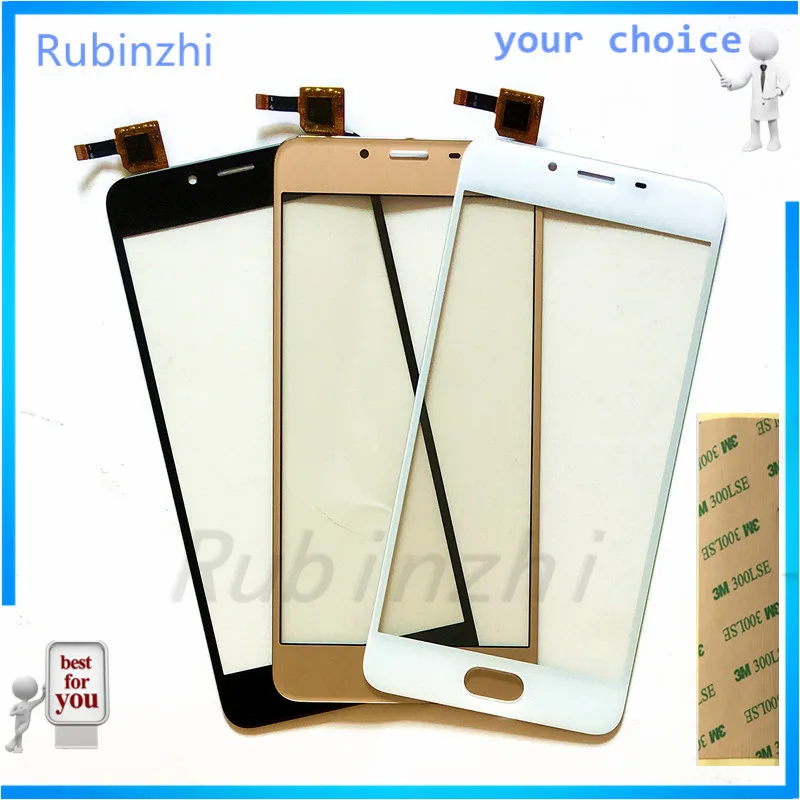 

RUBINZHI Phone Touchscreen For MEIZU U10 Touch Screen Digitizer Sensor Panel Replacement Front Glass Lens +3M Tape