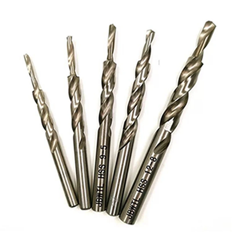 

Metal Aluminum Alloy Twist Drill Bit Set 8mm 9mm 10mm 12mm High Speed Steel Step Drill Sliding Door Drill Bits Electric Tool Set