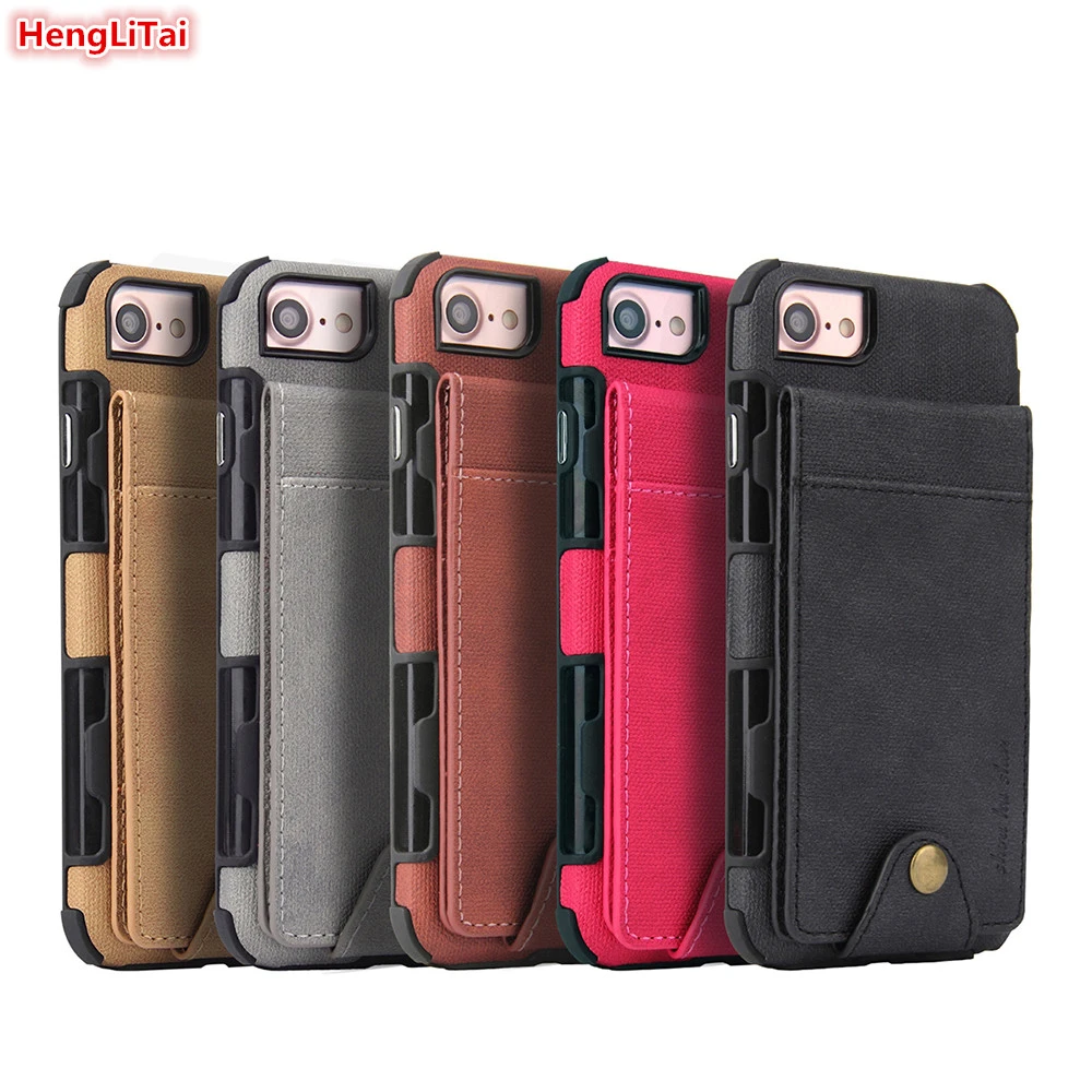 Henglitai デニム柄ウォレットケース Iphone 8 マルチカードホルダーケースカバーのための Iphone 6 6s 7 8 電話シェル Wallet Cases Aliexpress