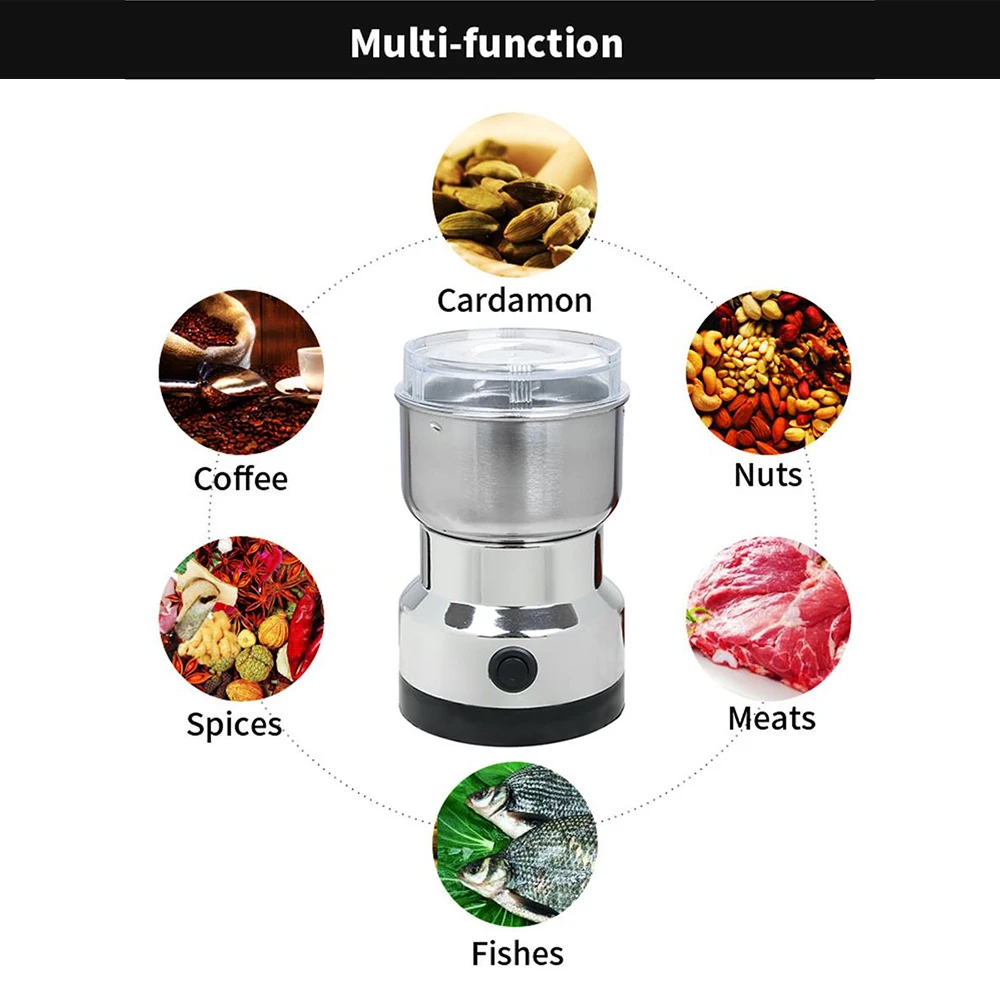 Electric Coffee Bean Grinder Stainless Steel Blade Automatic Mill Powder Machine