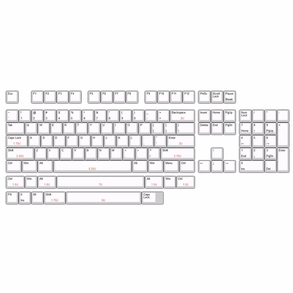 Enjoypbt keycaps пустые pbt 117 ключей Вишневый профиль для cherry mx механическая клавиатура